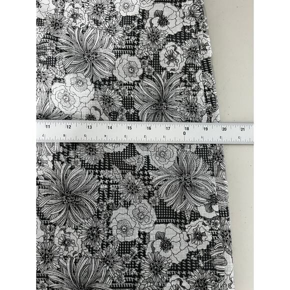 Brooks Brothers Black White Houndstooth Floral Print Knee Length Shift Dress 6 - Picture 10 of 11